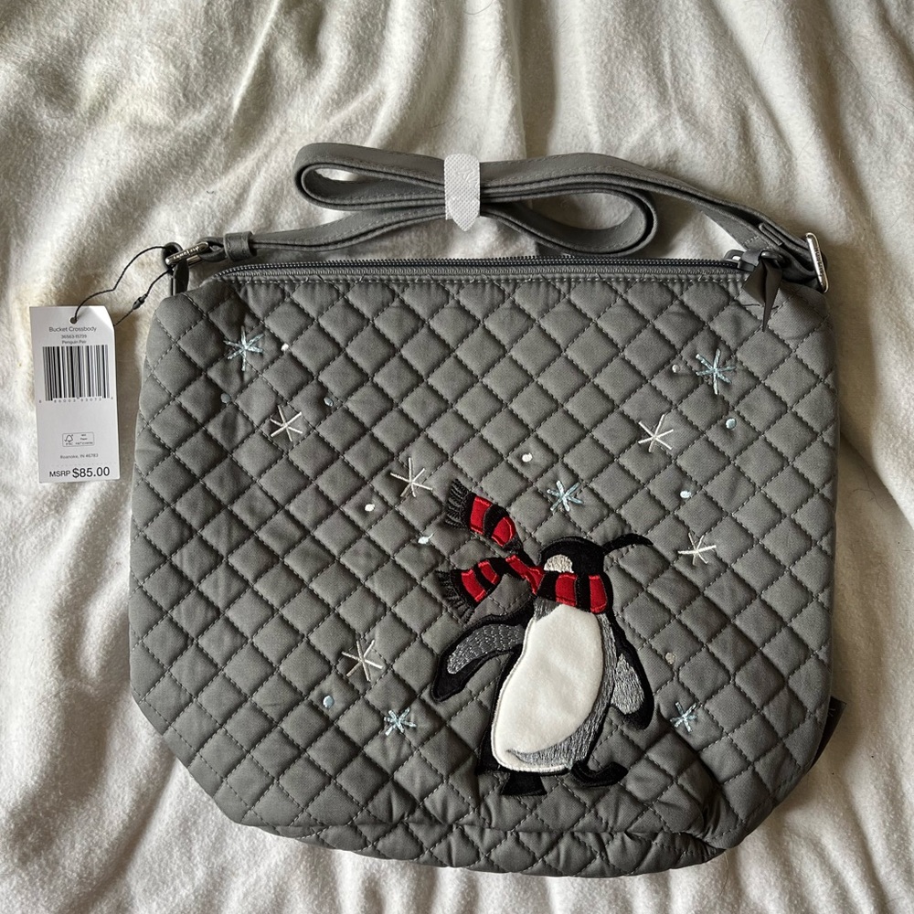 NWT Vera Bradley Bucket Crossbody in Penguin Pair